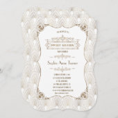 金ゴールドフルーアデリス素晴らしギャツビー20sスタイルスウィート16 招待状 (正面/裏面)