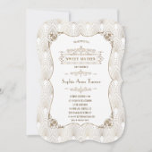 金ゴールドフルーアデリス素晴らしギャツビー20sスタイルスウィート16 招待状 (正面)