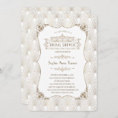 金ゴールドフルーアデリス素晴らしギャツビー20sブライダルシャワー 招待状 (正面/裏面)