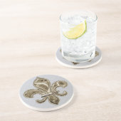 金ゴールドフルーアデリーズパターンサンドストーンコースター コースター (側面)