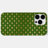 金ゴールドフルーアDI LISパターン付きグリーン Case-Mate iPhoneケース (裏面 (横))