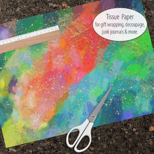 金ゴールドフレイクスカーレット、ターコイズ&ブライトグリーン 薄葉紙