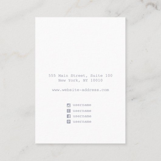 金ゴールドフレイクネックレスディスプレイ名刺 名刺 (裏面)