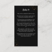 金ゴールドフレシンプルームモダン祈りの言葉カード 名刺 (裏面)