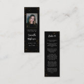 金ゴールドフレシンプルーモダンム斑点ブックマーク スキニー名刺 (正面/裏面)