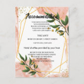 金ゴールドフレモダンームアイボリーグリーンFlAccommodationカード 案内ポストカード (正面)