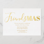 金ゴールドフレンドマスクリスマス 箔招待状 (正面)