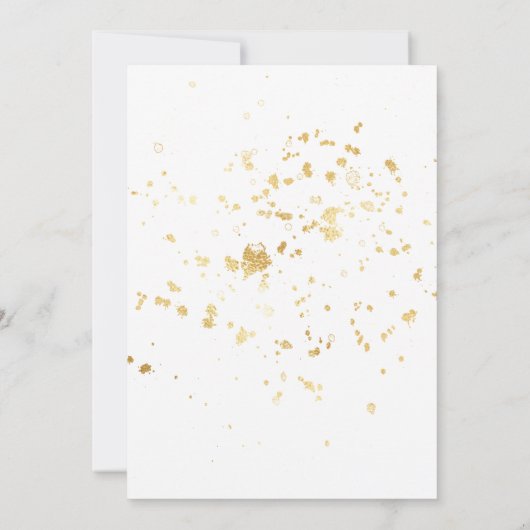 金ゴールドフレークのミニマルな卒業写真 案内状 (裏面)