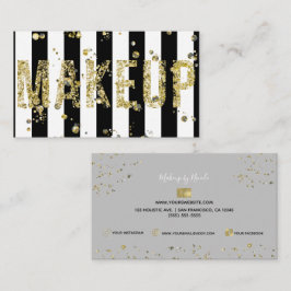 金ゴールドフレークグリッターグラムミニマル美しいメイクアップバス 名刺