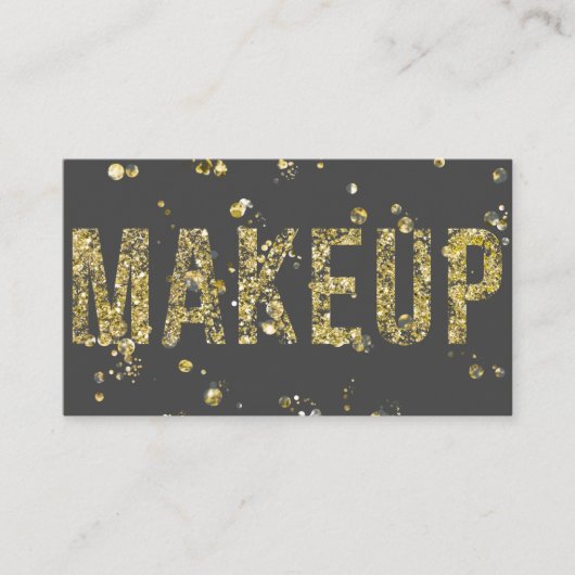 金ゴールドフレークグリッターグラムミニマル美しいメイクアップ 名刺 (正面)