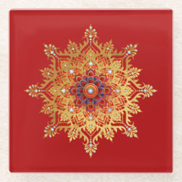 金ゴールドフレークコースター ガラスコースター