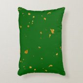 金ゴールドフレークスオンエメラルドグリーン アクセントクッション (正面(垂直))