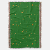 金ゴールドフレークスオンエメラルドグリーン スローブランケット (正面縦)