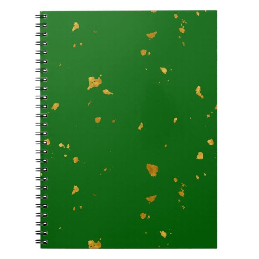 金ゴールドフレークスオンエメラルドグリーン ノートブック (正面)