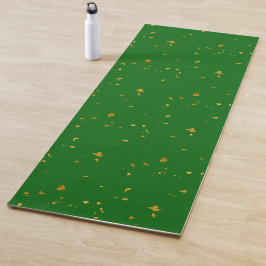 金ゴールドフレークスオンエメラルドグリーン ヨガマット