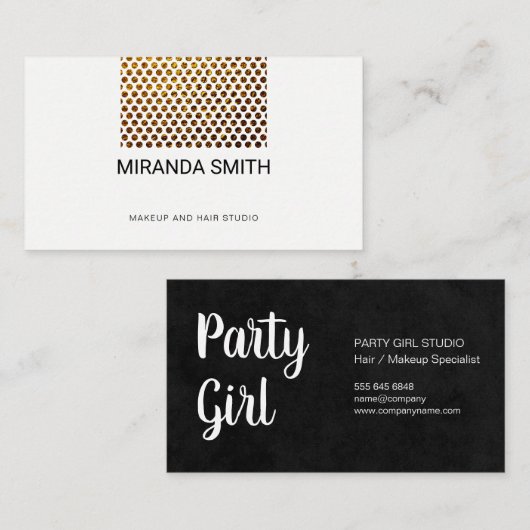 金ゴールドフレーク模様サロン 名刺