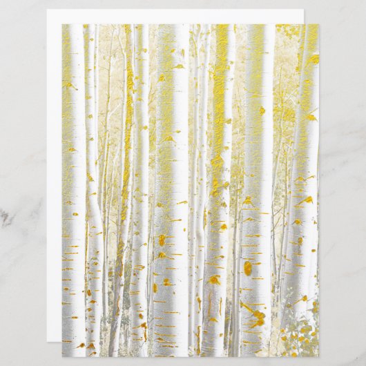 金ゴールドフレーク樺の木スクラップブック紙 (正面/裏面)