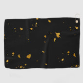 金ゴールドフレーク黒 ゴルフタオル (横)