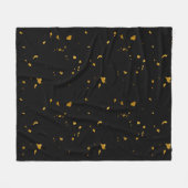 金ゴールドフレーク黒 フリースブランケット (正面(横))