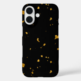 金ゴールドフレーク黒 iPhone 16ケース