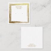 金ゴールドフレーフェイクムラグジュアリジュエリーイヤリングディスプレイ スクエア名刺 (正面/裏面)