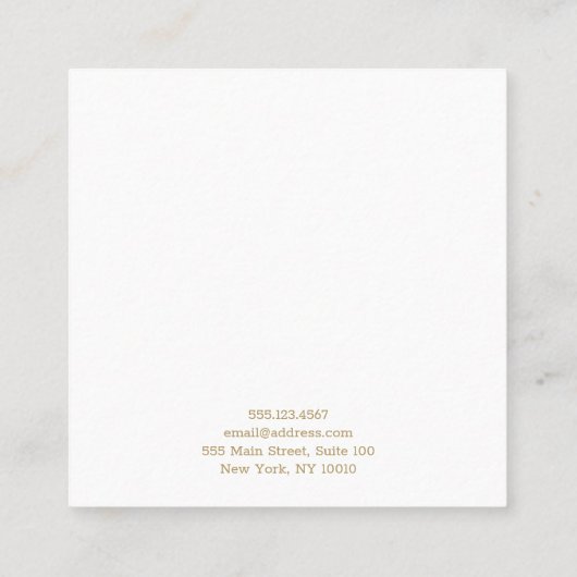 金ゴールドフレーフェイクムラグジュアリジュエリーイヤリングディスプレイ スクエア名刺 (裏面)