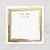 金ゴールドフレーフェイクムラグジュアリジュエリーイヤリングディスプレイ スクエア名刺 (正面)