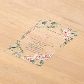 金ゴールドフレームとバラ甘い16パーティー アクリル招待状 (レイダウン)