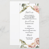 金ゴールドフレームとバラquinceaeraメニューテンプレート メニュー (正面/裏面)