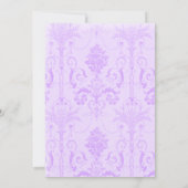 金ゴールドフレームと紫のダマスクの結婚式 招待状 (裏面)