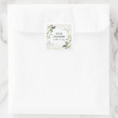 金ゴールドフレームと葉 スクエアシール (バッグ)