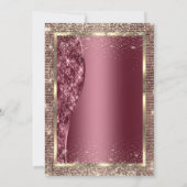 金ゴールドフレームのシークインバルーンバーガンディ退職 招待状 (裏面)