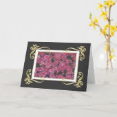 金ゴールドフレームのバラカード カード (黄色い花)