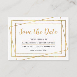 金ゴールドフレームの保存結婚式のウェブサイトが付いている日付 エンクロージャーカード