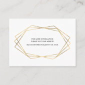 金ゴールドフレームの保存結婚式のウェブサイトが付いている日付 エンクロージャーカード (裏面)