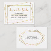 金ゴールドフレームの保存結婚式のウェブサイトが付いている日付 エンクロージャーカード (正面/裏面)