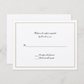 金ゴールドフレームの応答カード 出欠カード (正面/裏面)