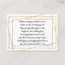 金ゴールドフレームの表示ブライダルシャワーの挿入物カード + ラベル エンクロージャーカード