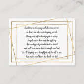 金ゴールドフレームの表示ブライダルシャワーの挿入物カード + ラベル エンクロージャーカード (正面)