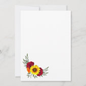 金ゴールドフレームひまわりバラ婚約パーティ 招待状 (裏面)