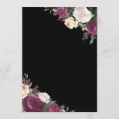 金ゴールドフレームエレガントバーガンディフローラ退職 招待状 (裏面)