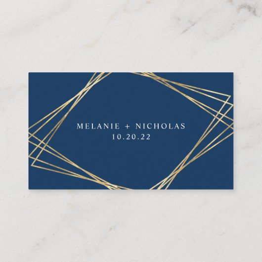 金ゴールドフレームオンライン結婚式RSVPカード | 任意の色 エンクロージャーカード (裏面)