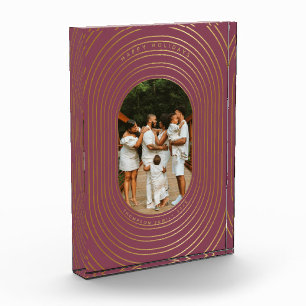 金ゴールドフレームカスタムフォトファミリークリスマスブロック フォトブロック