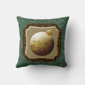 金ゴールドフレームガラスオーナメントエメラルドバラフェイクレース クッション (裏面)