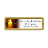 金ゴールドフレームクリスマスキャンドル差出人住所ラベル ラベル (正面)