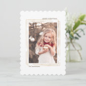 金ゴールドフレームクリスマスホリデーフォトカード シーズンカード (スタンド正面)