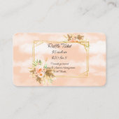 金ゴールドフレームコーラルウォーター色の花ラッフル エンクロージャーカード (正面)