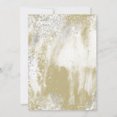 金ゴールドフレームシルバー&金ゴールド(ばちゃばちゃ)跳ねる結婚抽象芸術 招待状 (裏面)