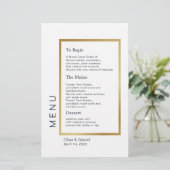 金ゴールドフレームシンプルタイポグラフィクラシック結婚のメニュー (スタンド正面)