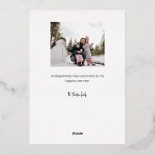 金ゴールドフレームジョイ数々のスクリプト – フォトホリデーカード 箔シーズンカード (裏面)